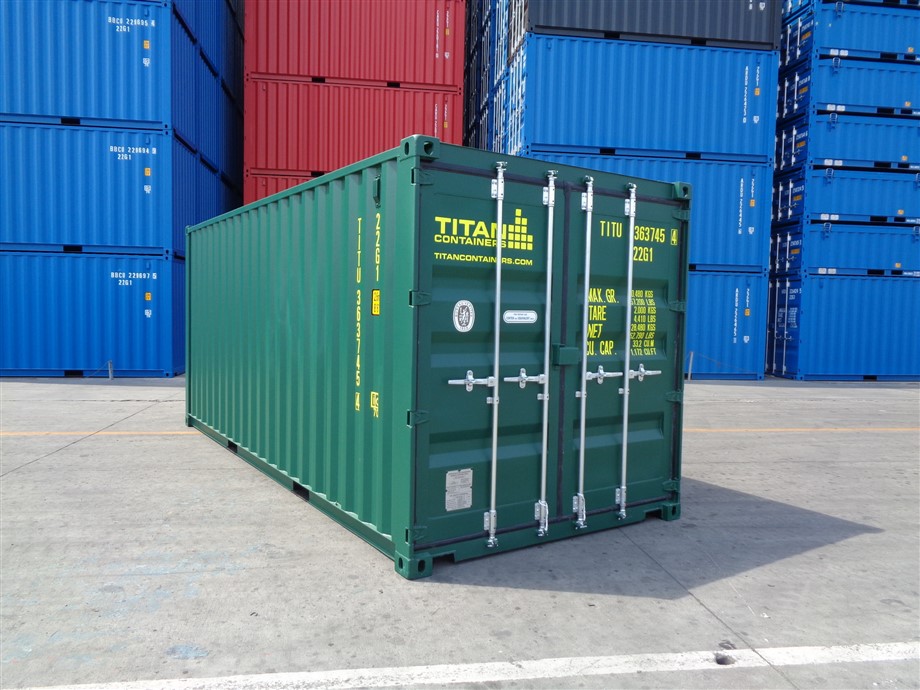 storage container rental - 20 foot new green shipping container