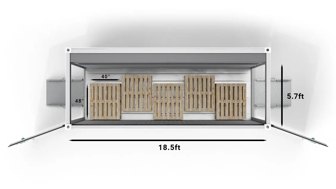 5 US Pallets in a 20ft ArcticBlast