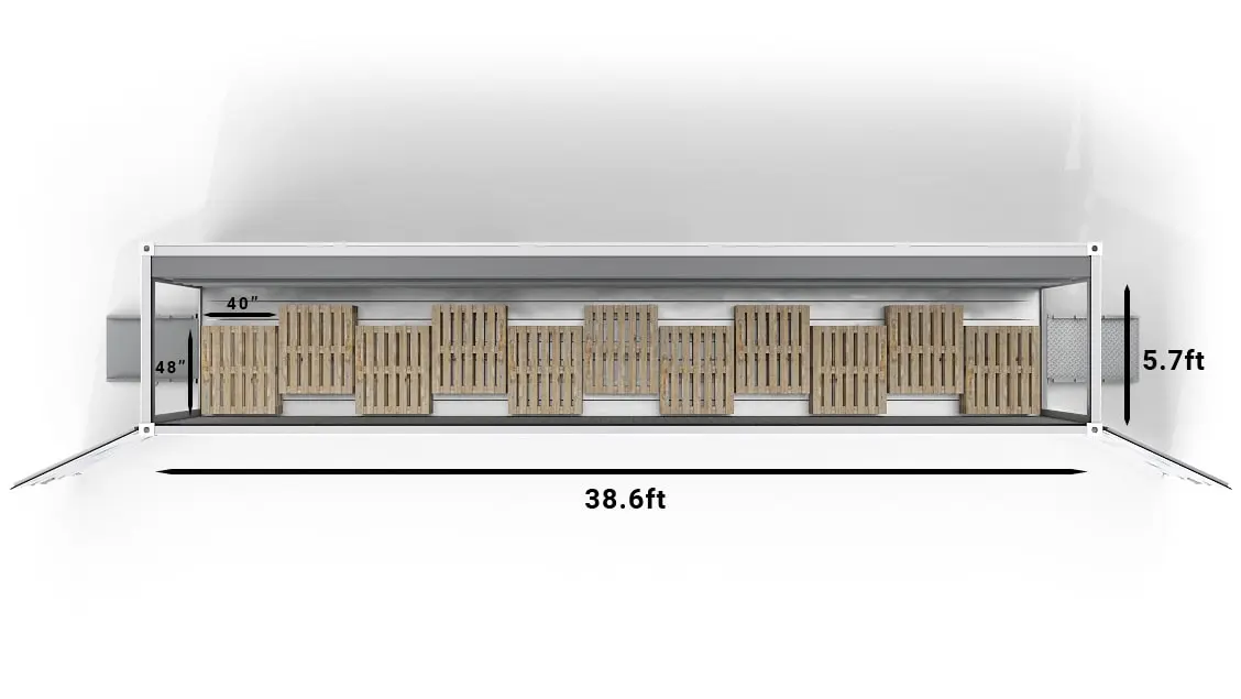 11 US Pallets in a 40ft ArcticBlast