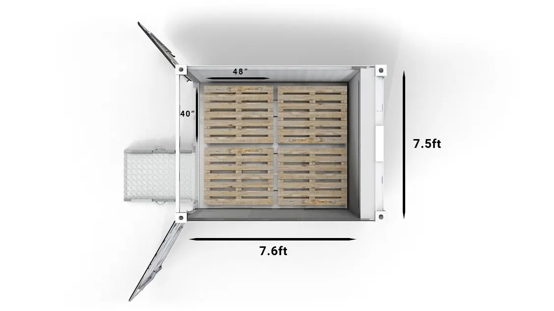 4 US Pallets in a 10ft ArcticStore