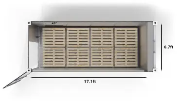 8 US Pallets in a 20ft UltraFreezer